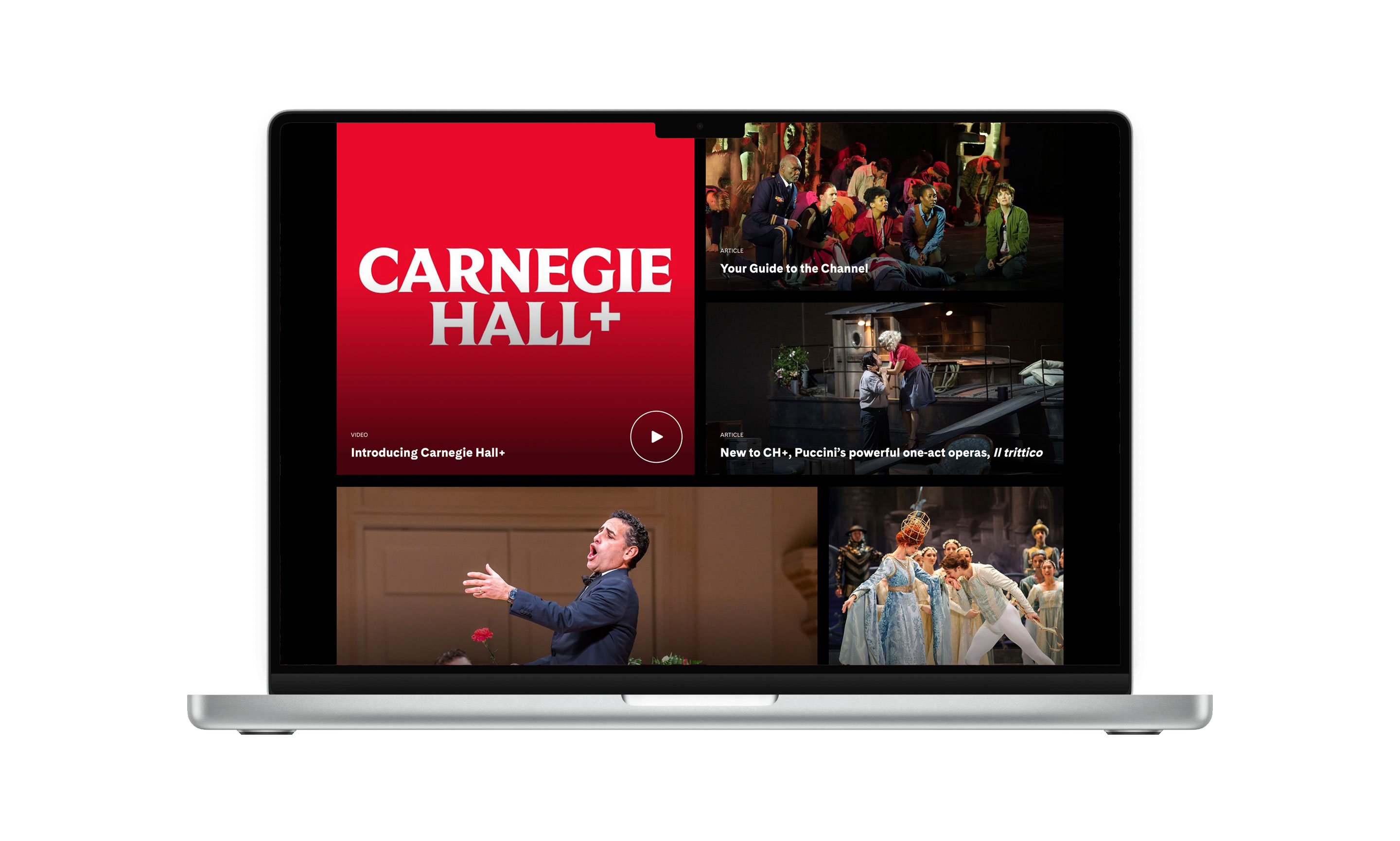screenshot of Carnegie Hall + homepage