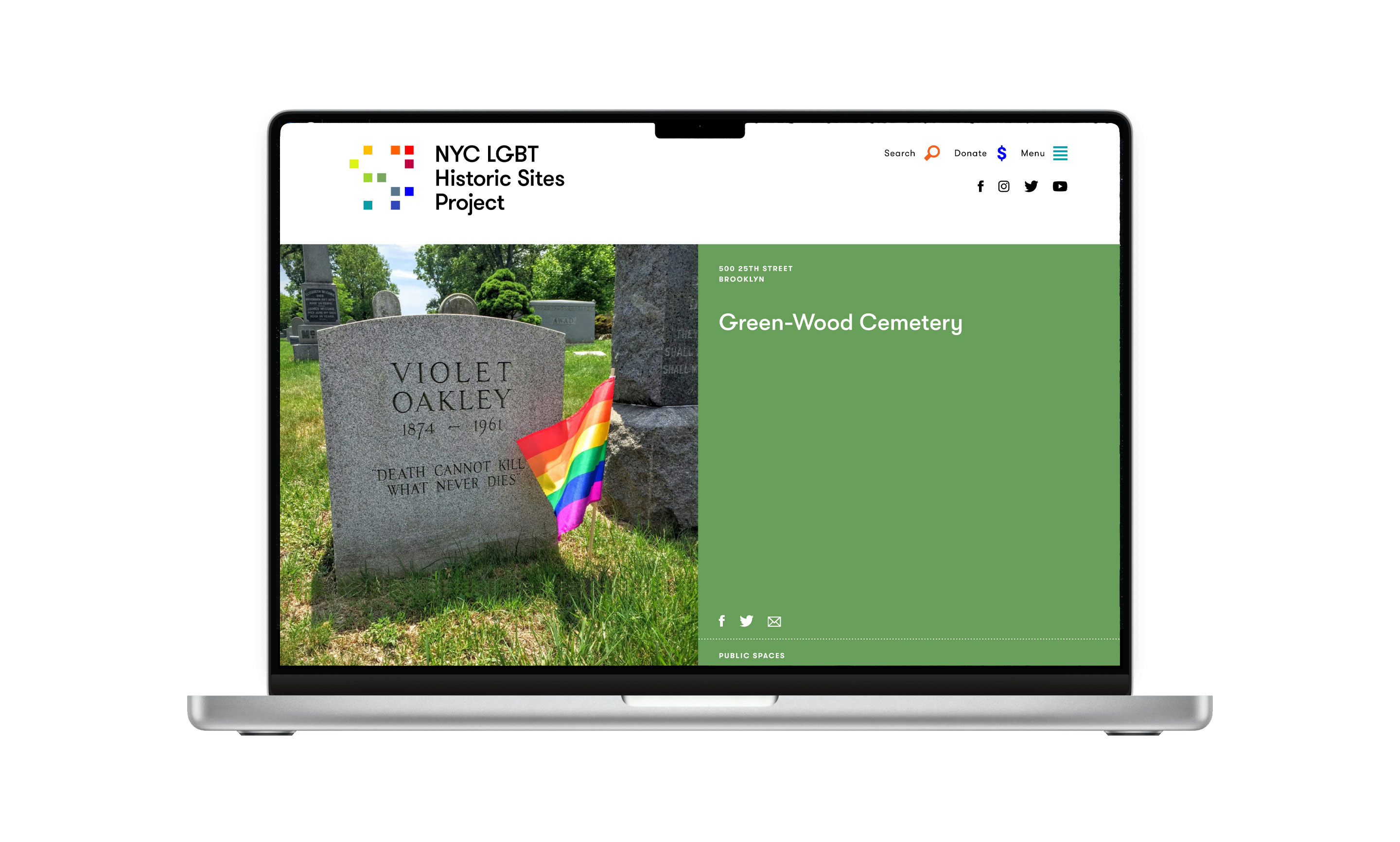 The NYC LGBT Historic Sites Project website viewed on monitor